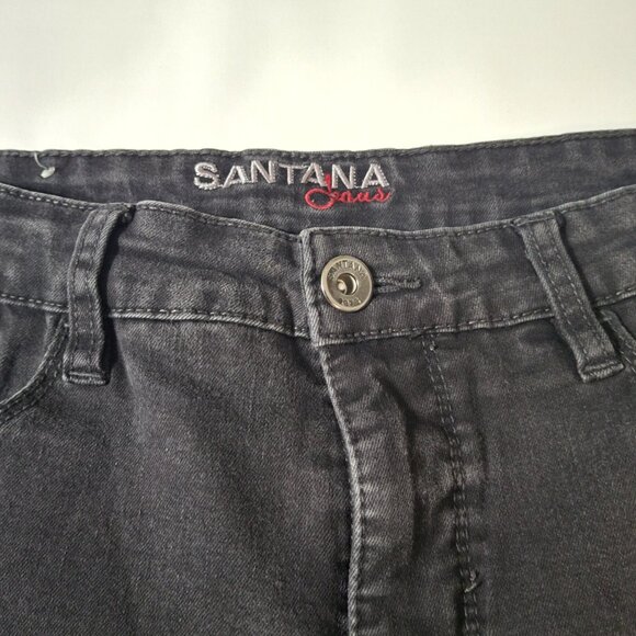 Santana Jeans Mid-Rise Straight Leg Black Wash Denim Jeans Size 10 - Picture 3 of 14